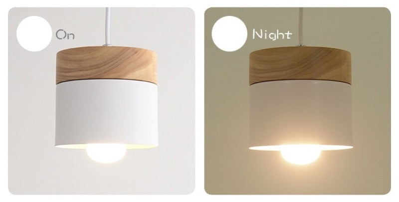 Nordic Wood Upside Down Candle Pendant Light