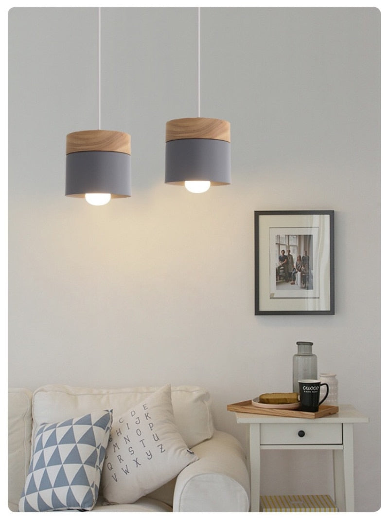 Nordic Wood Upside Down Candle Pendant Light