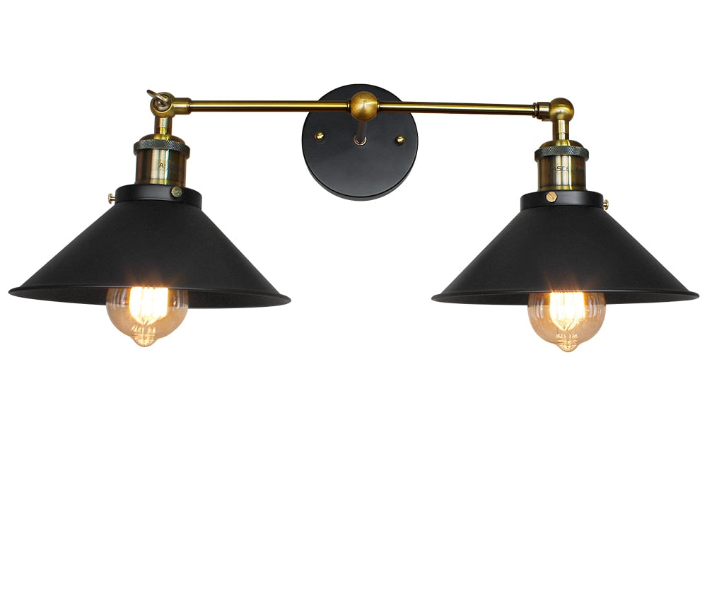 Schwarze Schminklampe im Vintage-Stil (x2 Lampen)