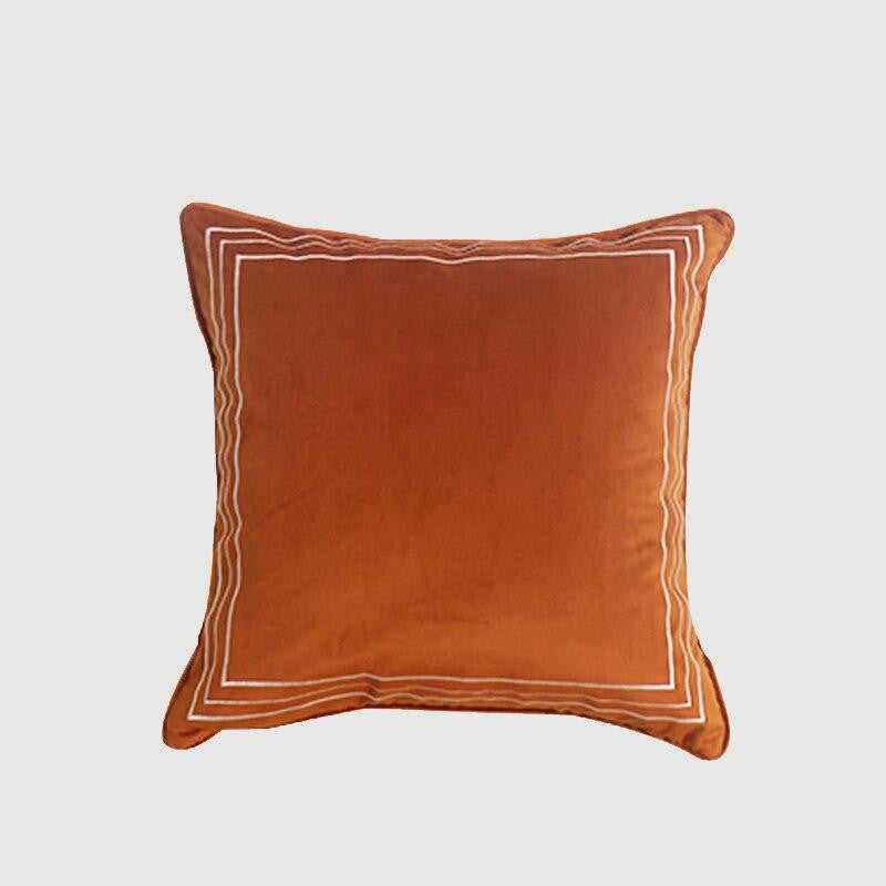 Orange Velvet Throw Pillow Case, 45x45cm