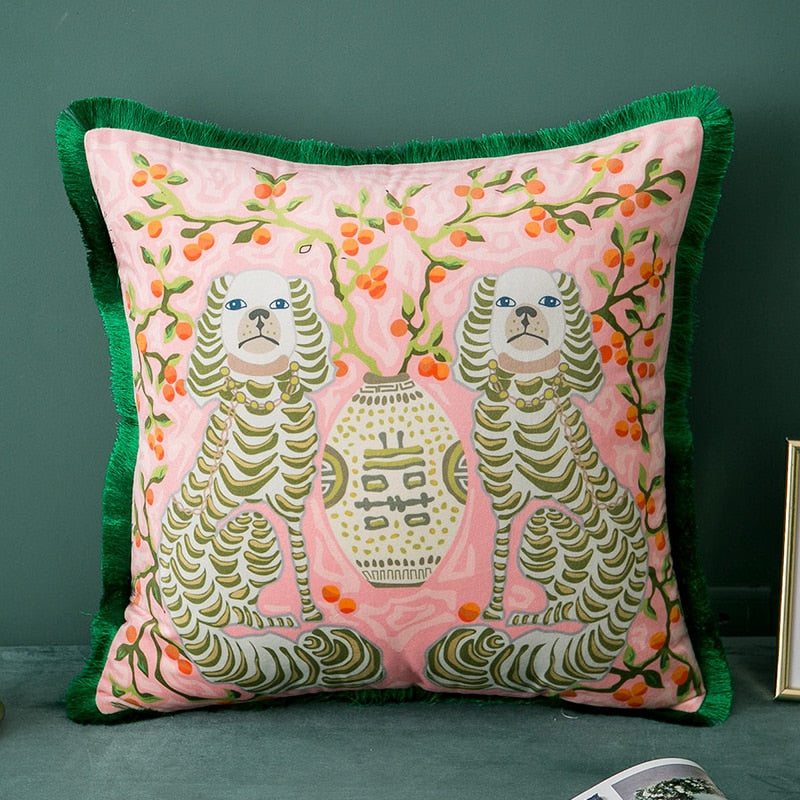 Funda de almohada con motivos de animales preciosos