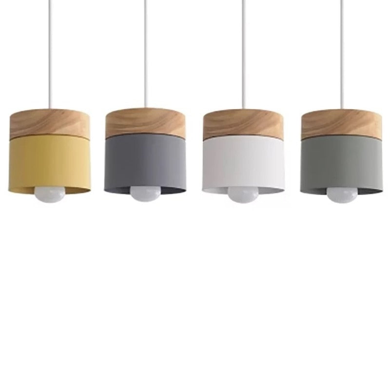 Nordic Wood Upside Down Candle Pendant Light