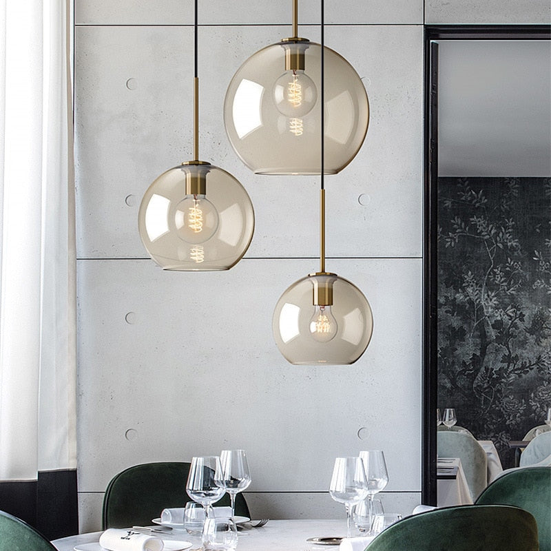 Transitional Modern Glass Pendant Light