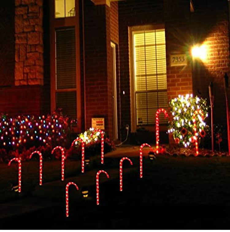 Christmas Candy Cane LED Lights Solar or USB Powered