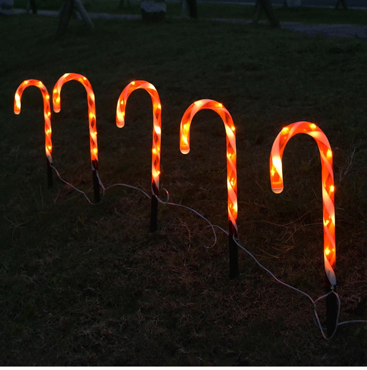 Christmas Candy Cane LED Lights Solar or USB Powered