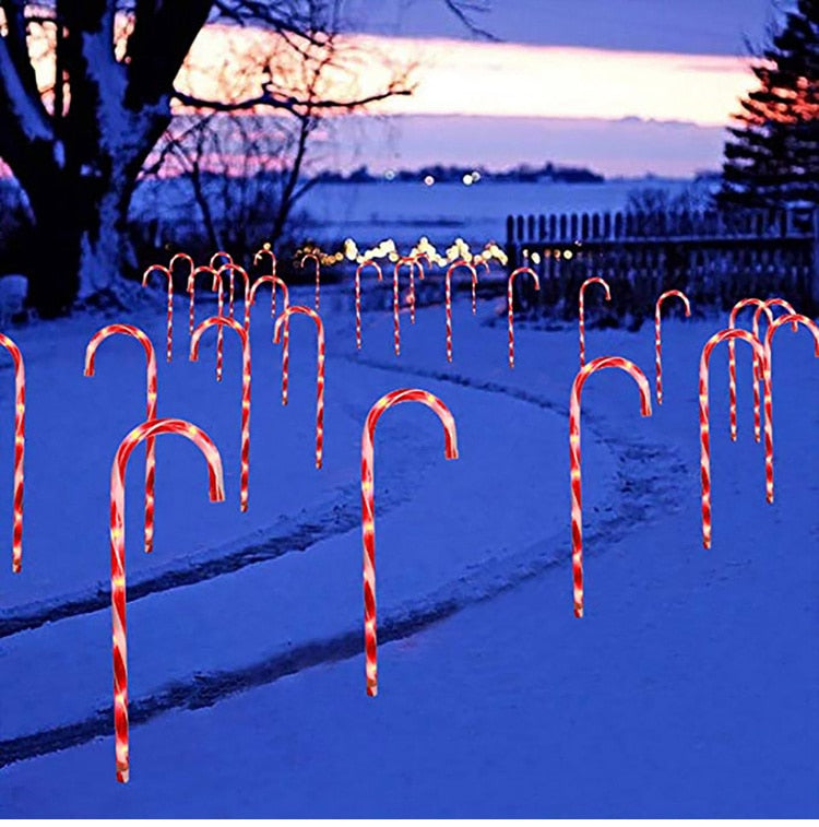 Christmas Candy Cane LED Lights Solar or USB Powered