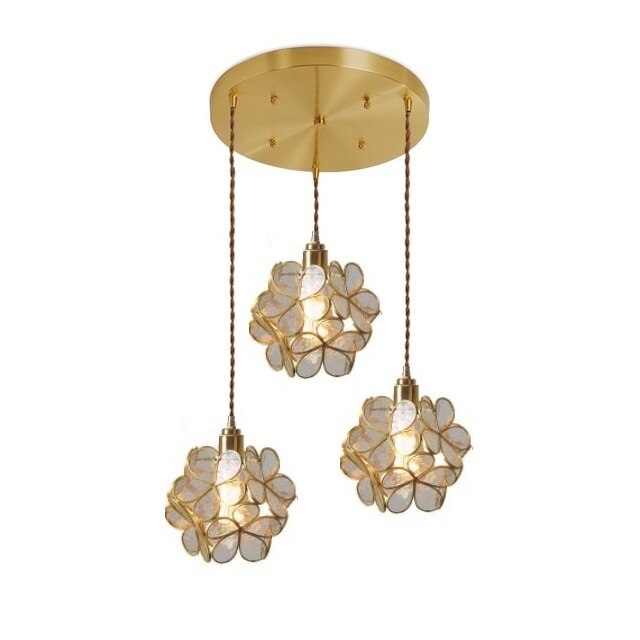 Glass Petal Brass Pendant Light