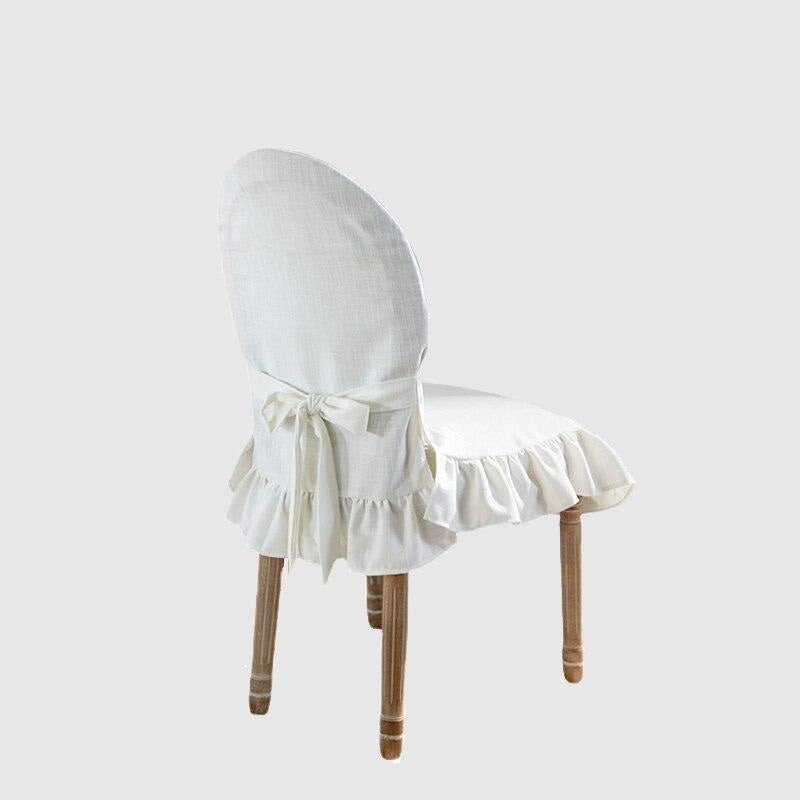 French Ruffled Pure White Slipcover