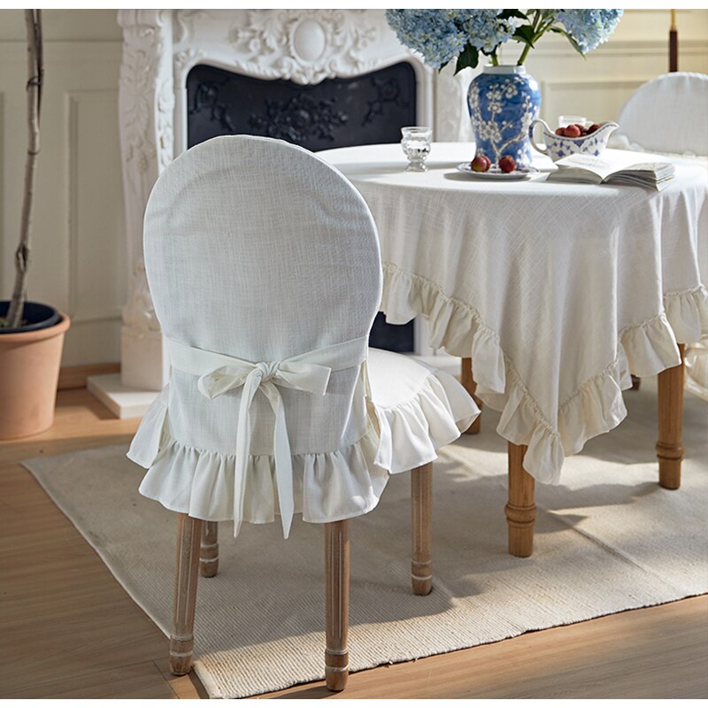 French Ruffled Pure White Slipcover