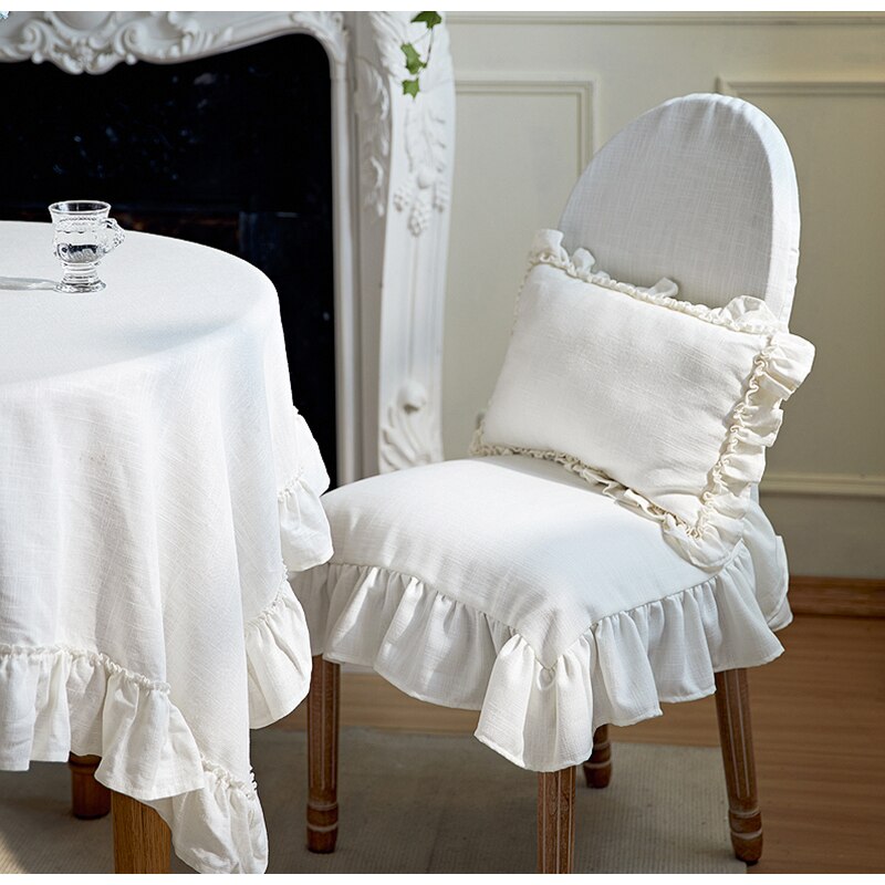 French Ruffled Pure White Slipcover