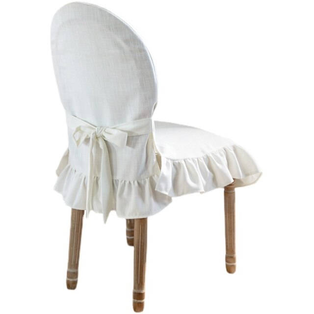 French Ruffled Pure White Slipcover