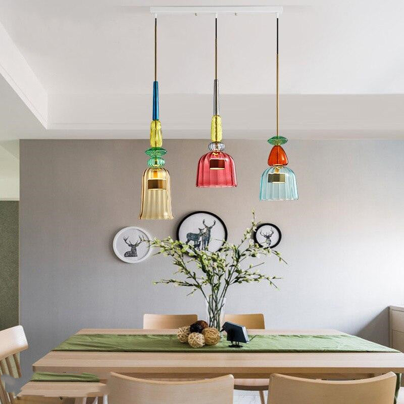 Olivia Multil-Color Candy Glass LED Pendant Light