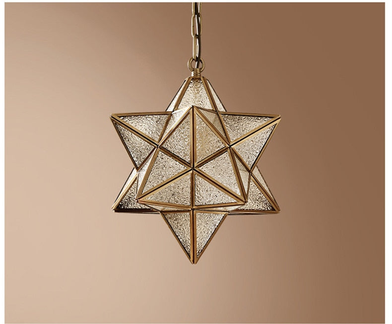 Copper Star Glass Chandelier