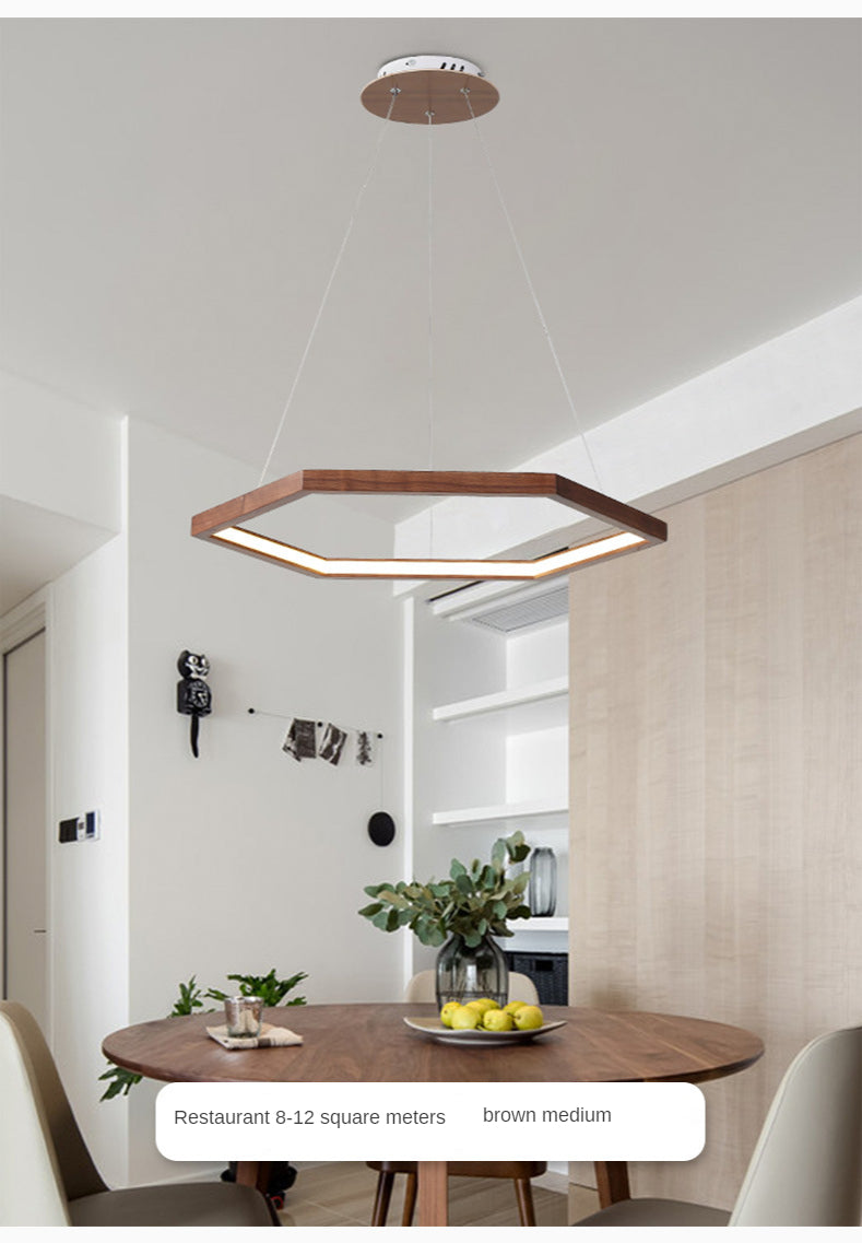 Hexagon Wood LED Chandelier