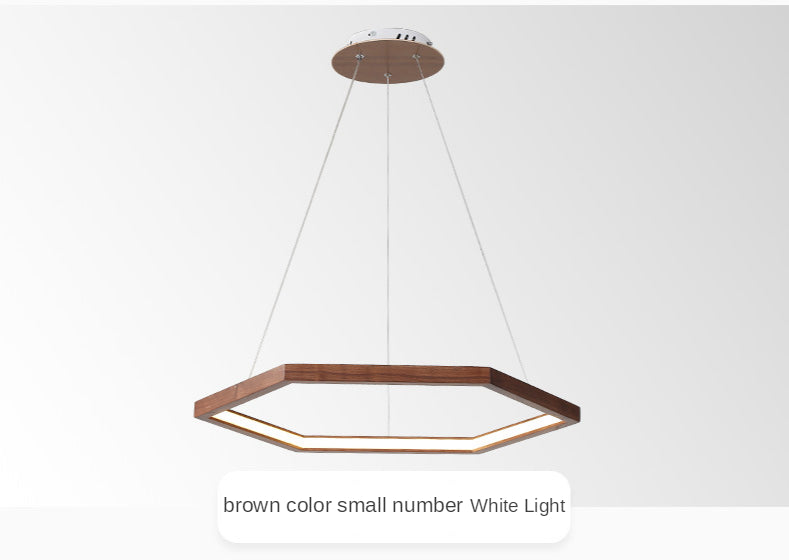 Hexagon Wood LED Chandelier