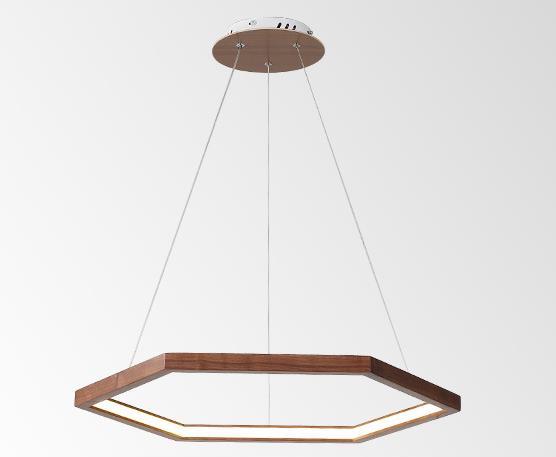 Hexagon Wood LED Chandelier