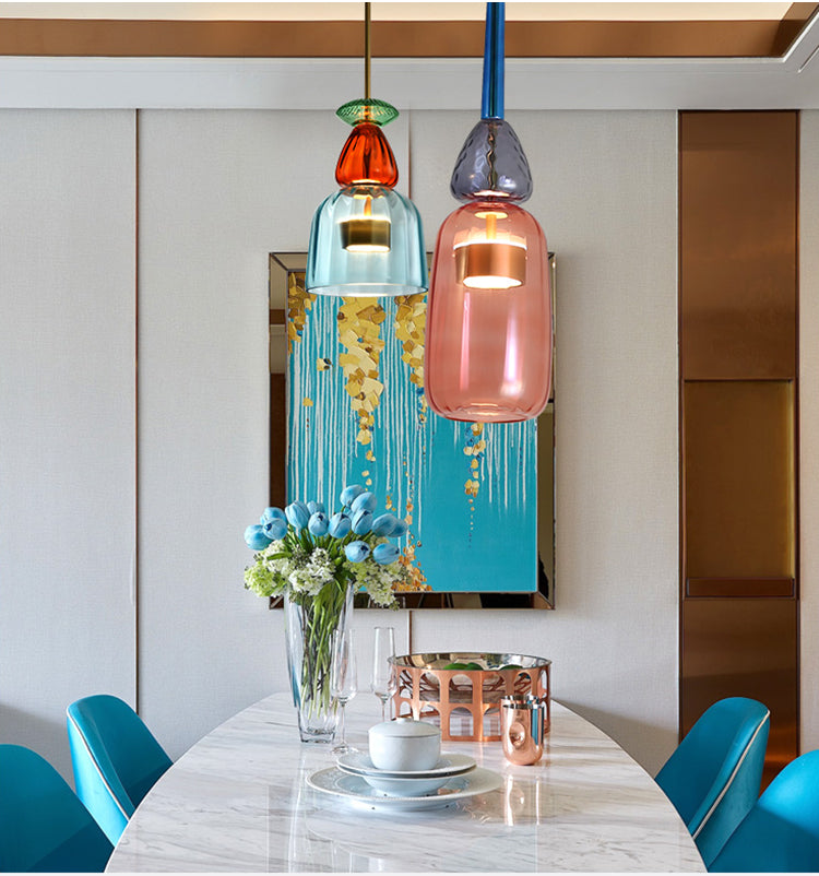 Olivia Multil-Color Candy Glass LED Pendant Light