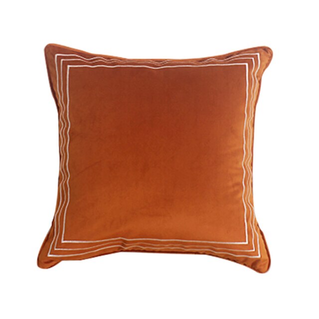 Orange Velvet Throw Pillow Case, 45x45cm