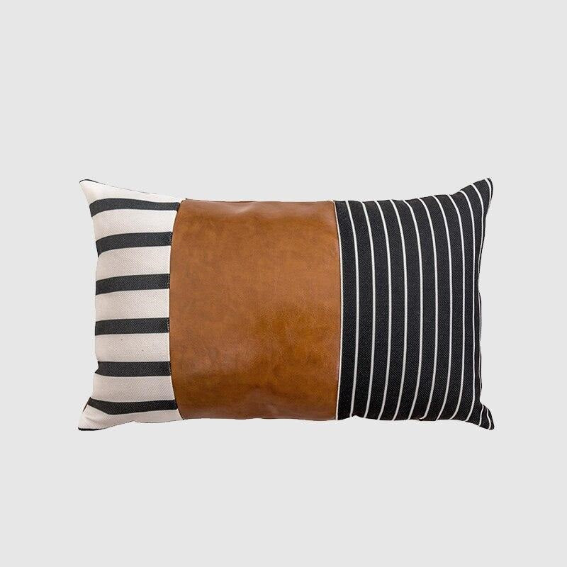 Boho Lumbar  Leather Throw Pillow Case, 30x50cm