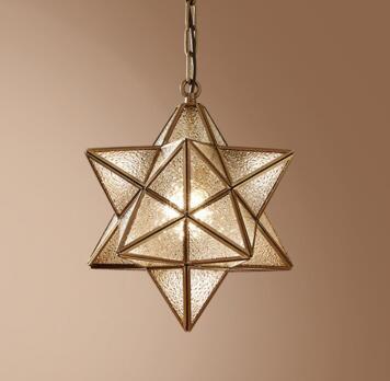 Copper Star Glass Chandelier