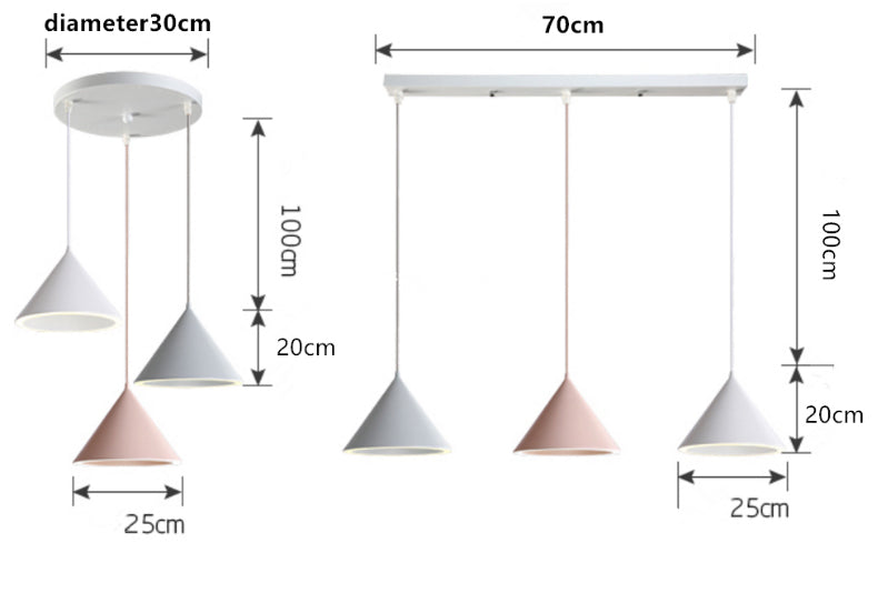 Minimalistische kegelförmige Pendelleuchte Macaron