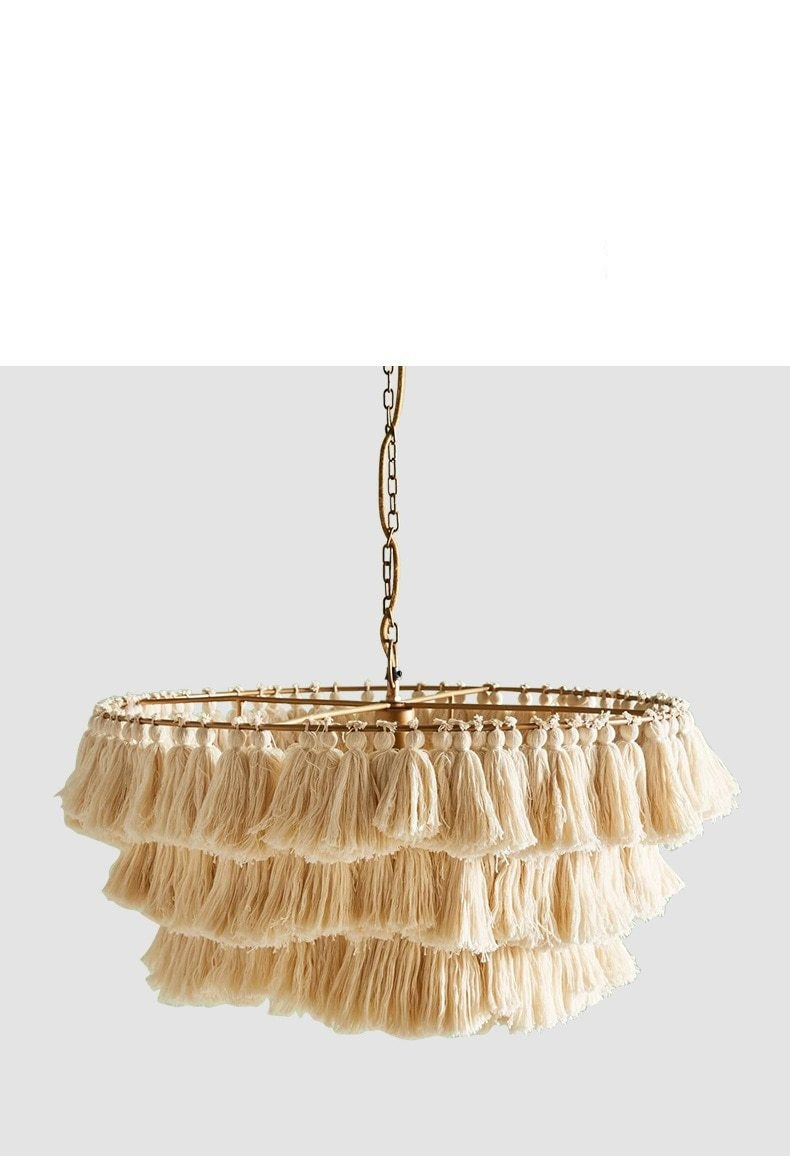 Nordic Pink Tassels Chandelier, Wall Lamp