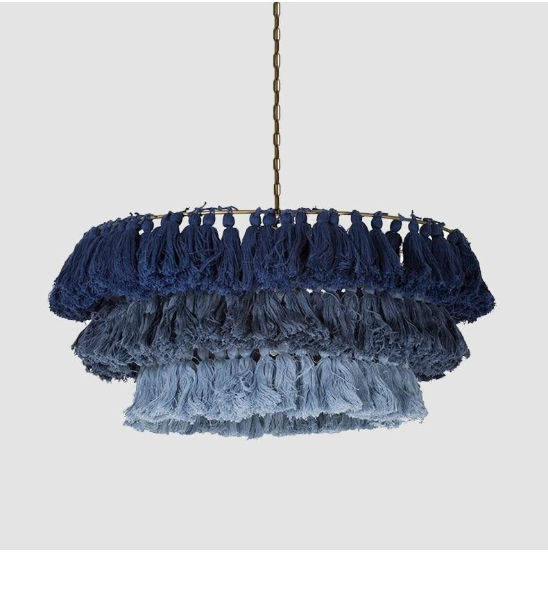 Nordic Pink Tassels Chandelier, Wall Lamp