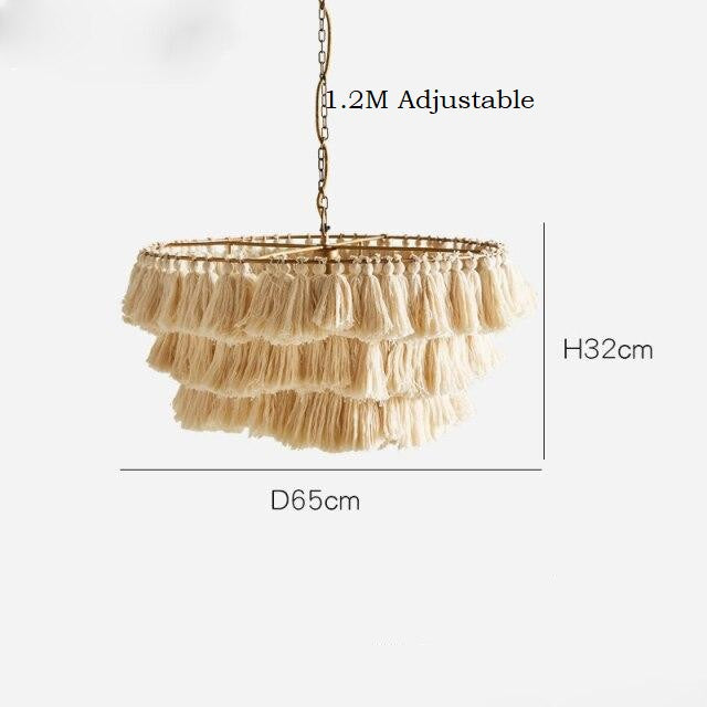 Nordic Pink Tassels Chandelier, Wall Lamp