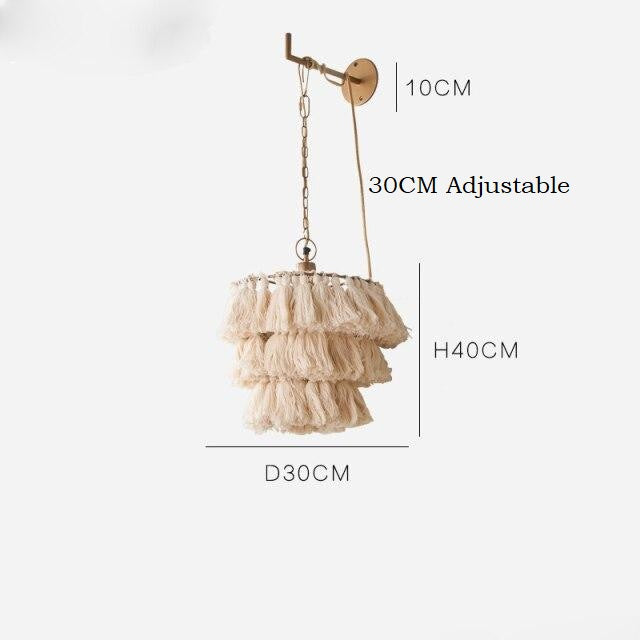 Nordic Pink Tassels Chandelier, Wall Lamp