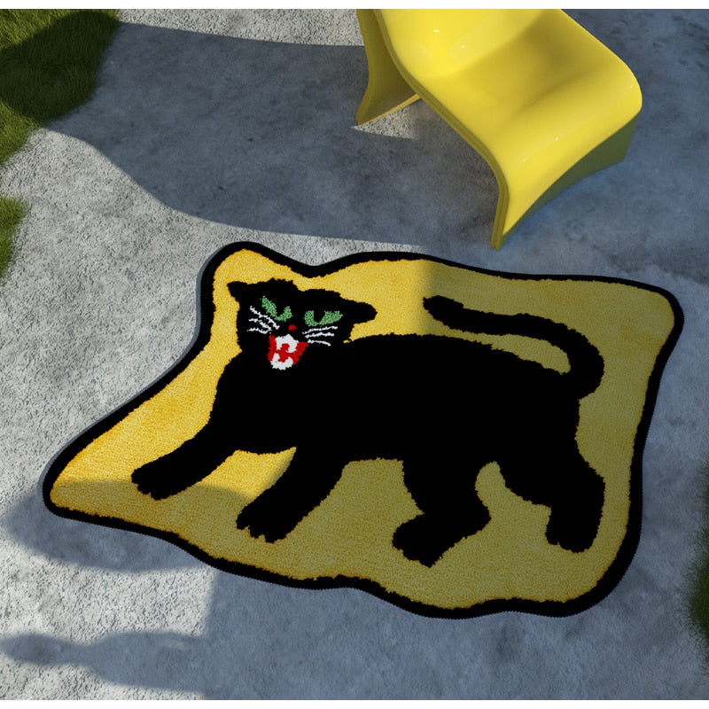 GG Black Cat Floor Area Rug