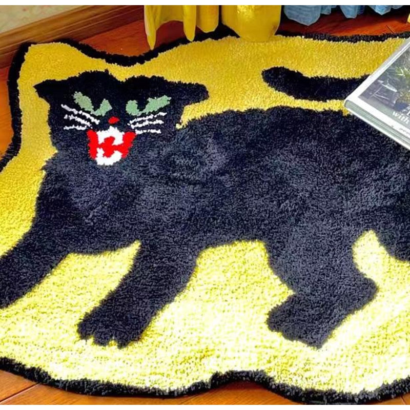 GG Black Cat Floor Area Rug