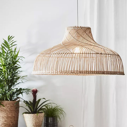 Med Coastal Handmade Rattan Pendant Light