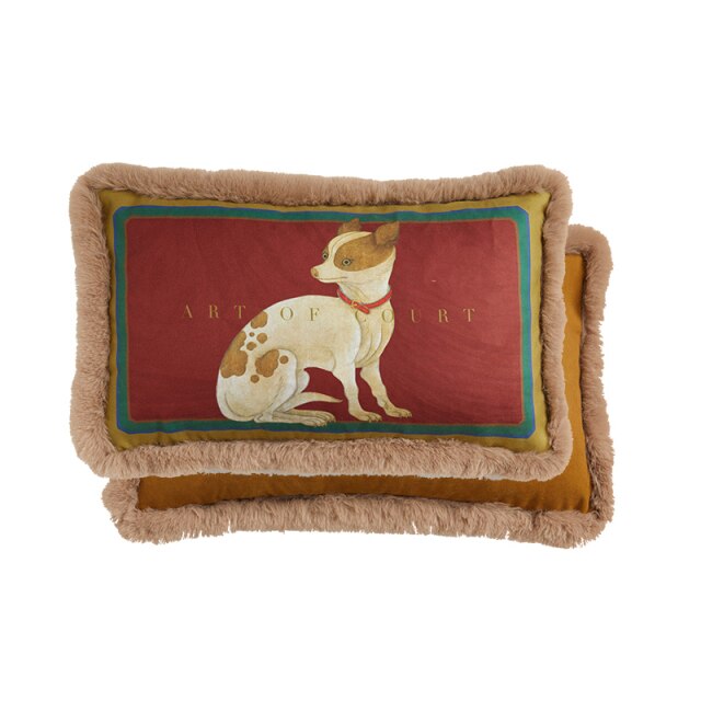 Art of Court Puppy Rectangle Throw Pillow Case