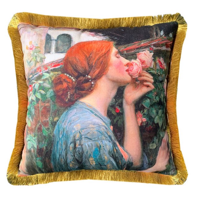 Girl with a Pearl Earring Tassel Pillow Case