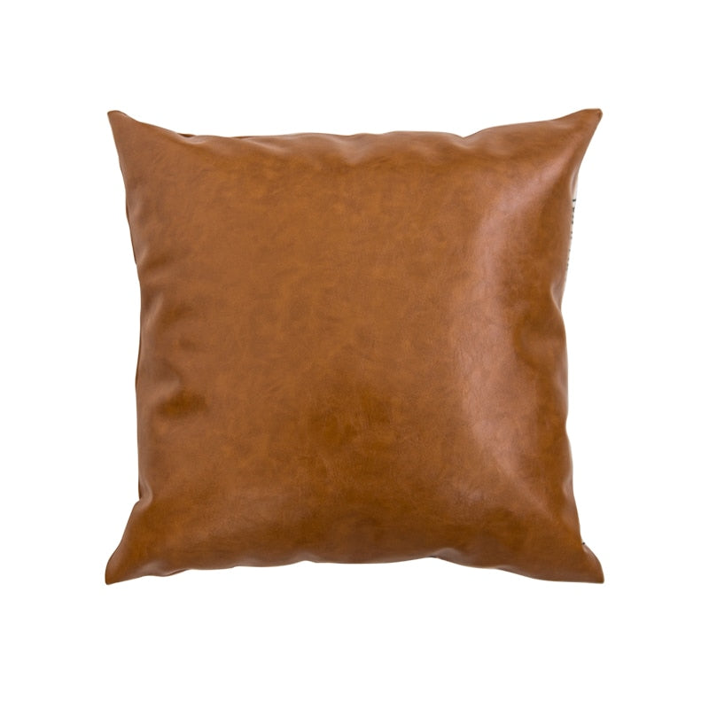 Trendy Cognac Leder Dekokissenbezug, 45x45cm