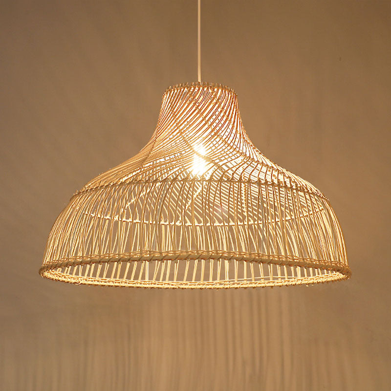 Med Coastal Handmade Rattan Pendant Light