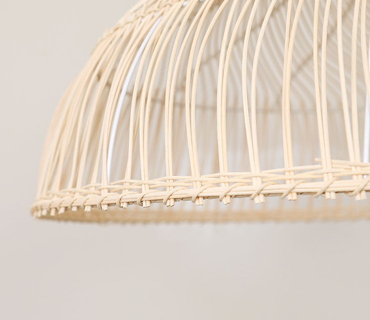 Med Coastal Handmade Rattan Pendant Light