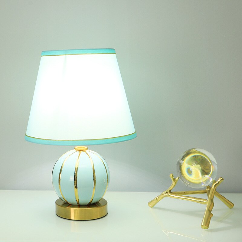 Gold Pumpkin Ceramic Table Lamp