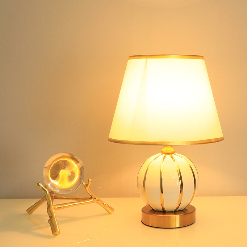 Gold Pumpkin Ceramic Table Lamp