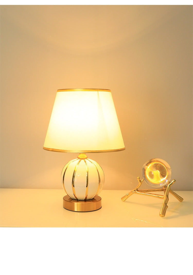 Gold Pumpkin Ceramic Table Lamp