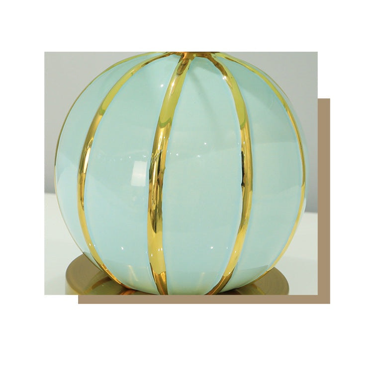 Gold Pumpkin Ceramic Table Lamp