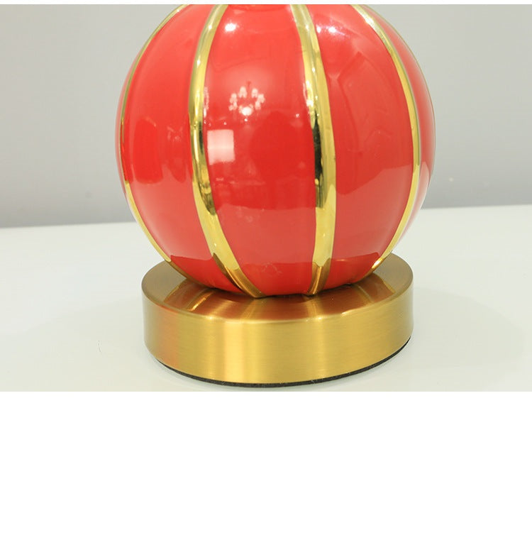 Gold Pumpkin Ceramic Table Lamp