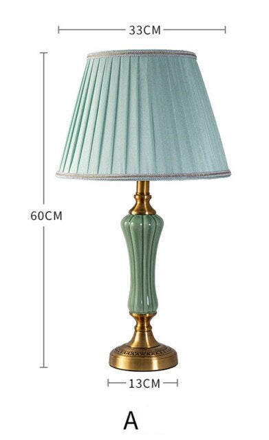 Vintage Ceramic Light Blue Table Lamp