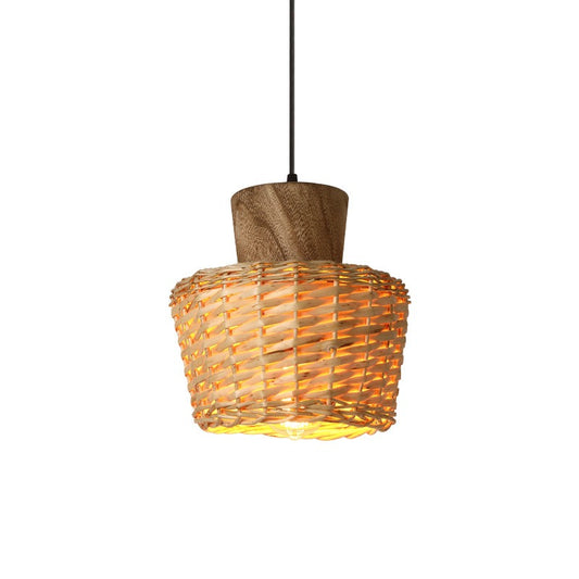 Japanese Zen Bamboo Small Rattan Pendant Light