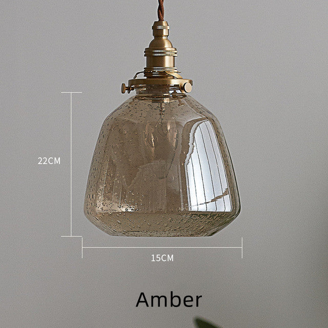 Clear Seeded Glass Pendant Light