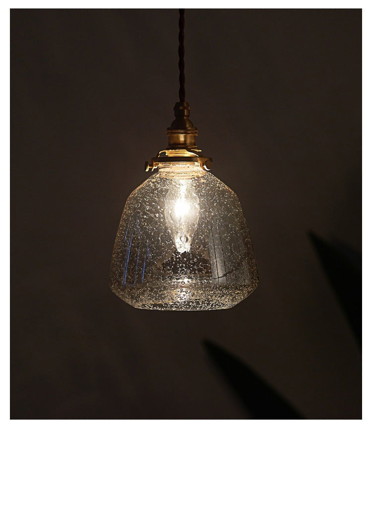 Clear Seeded Glass Pendant Light