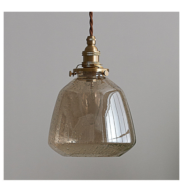 Clear Seeded Glass Pendant Light