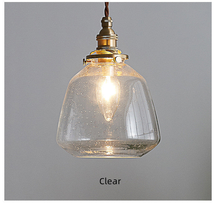 Clear Seeded Glass Pendant Light