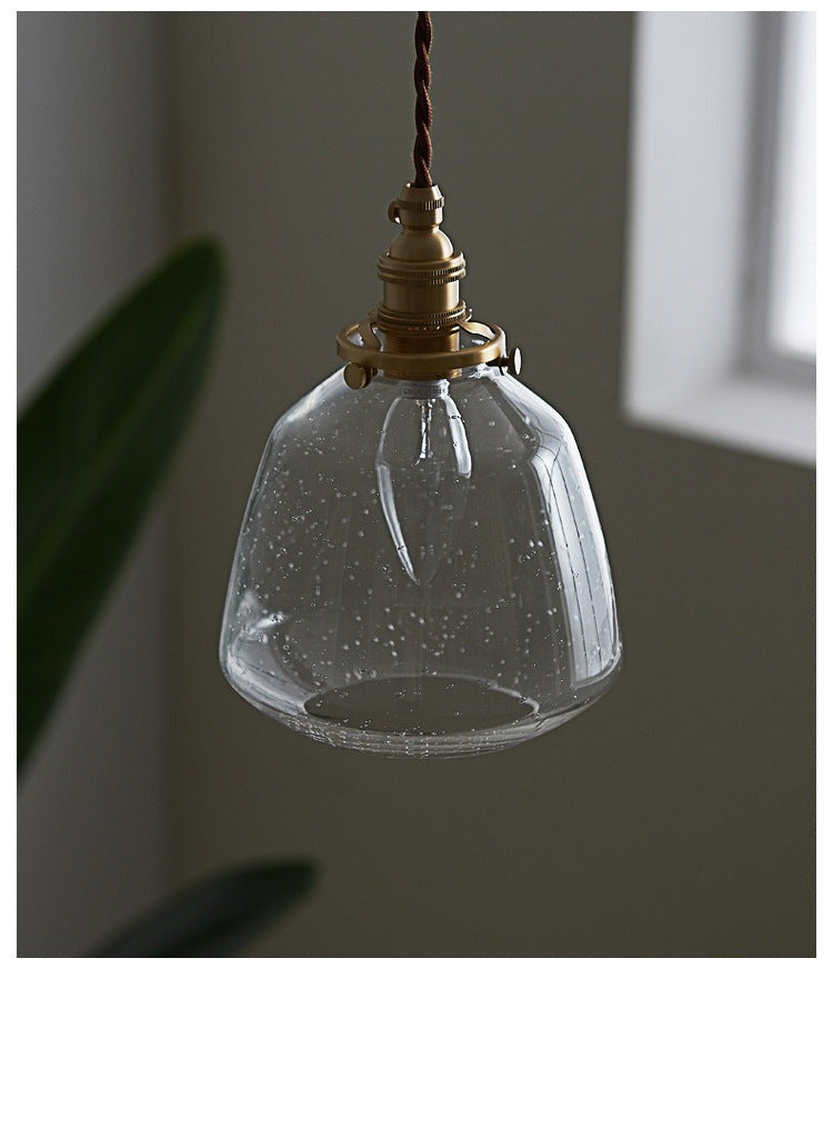 Clear Seeded Glass Pendant Light