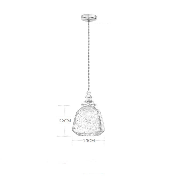 Clear Seeded Glass Pendant Light